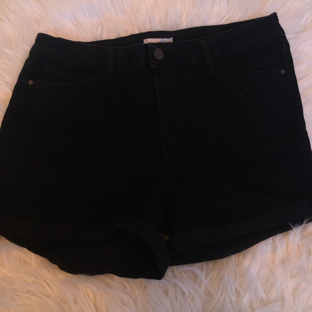 Black jean shorts